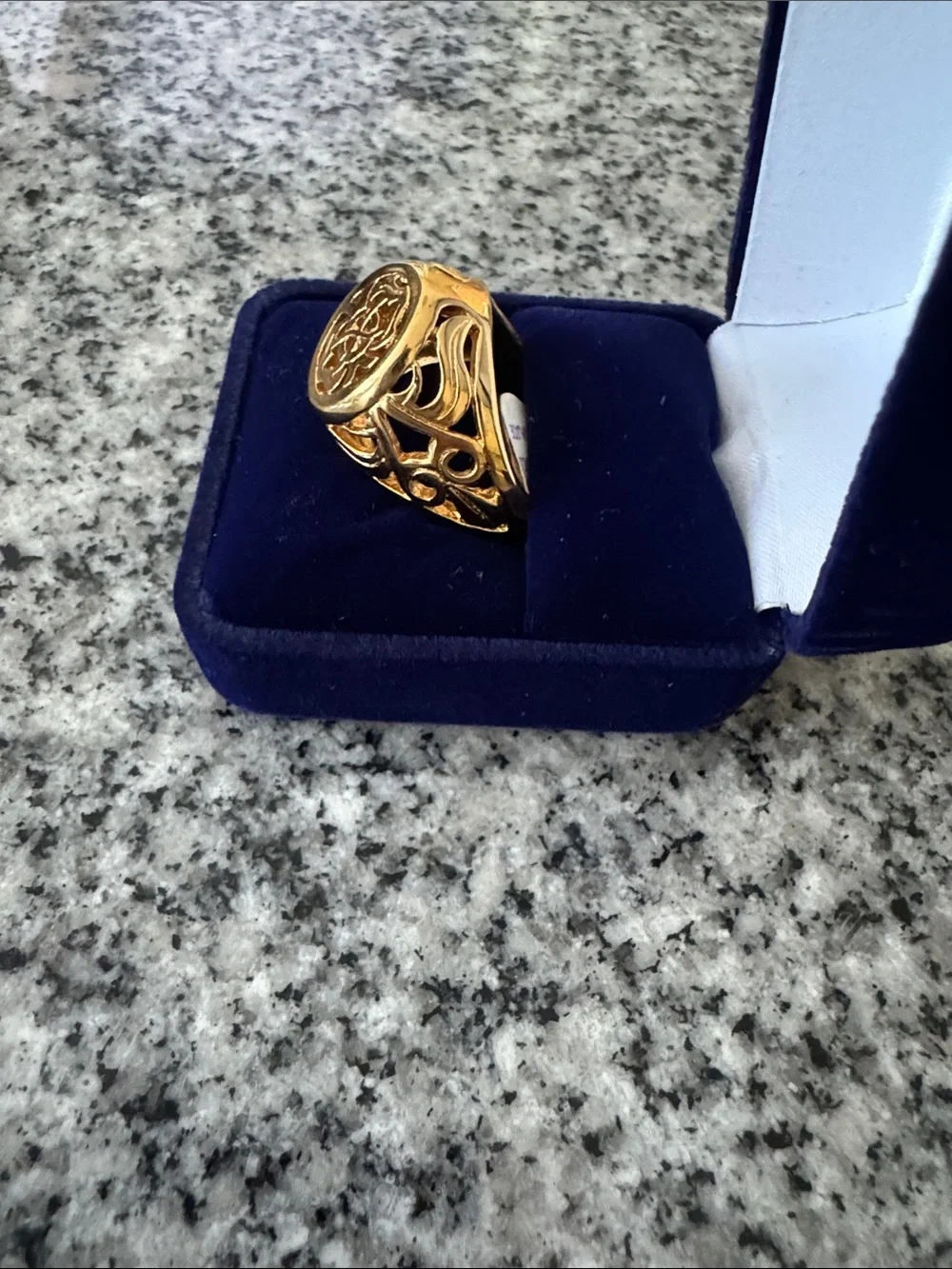 18K Heavy Gold Electroplated Statement Ring - Size 11 - NWT